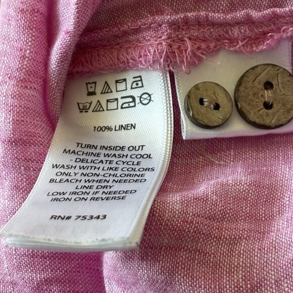 Cynthia Rowley 100% LINEN Plus Size 3X Pink Tunic Top  Feminine Resort Travel - Picture 4 of 15
